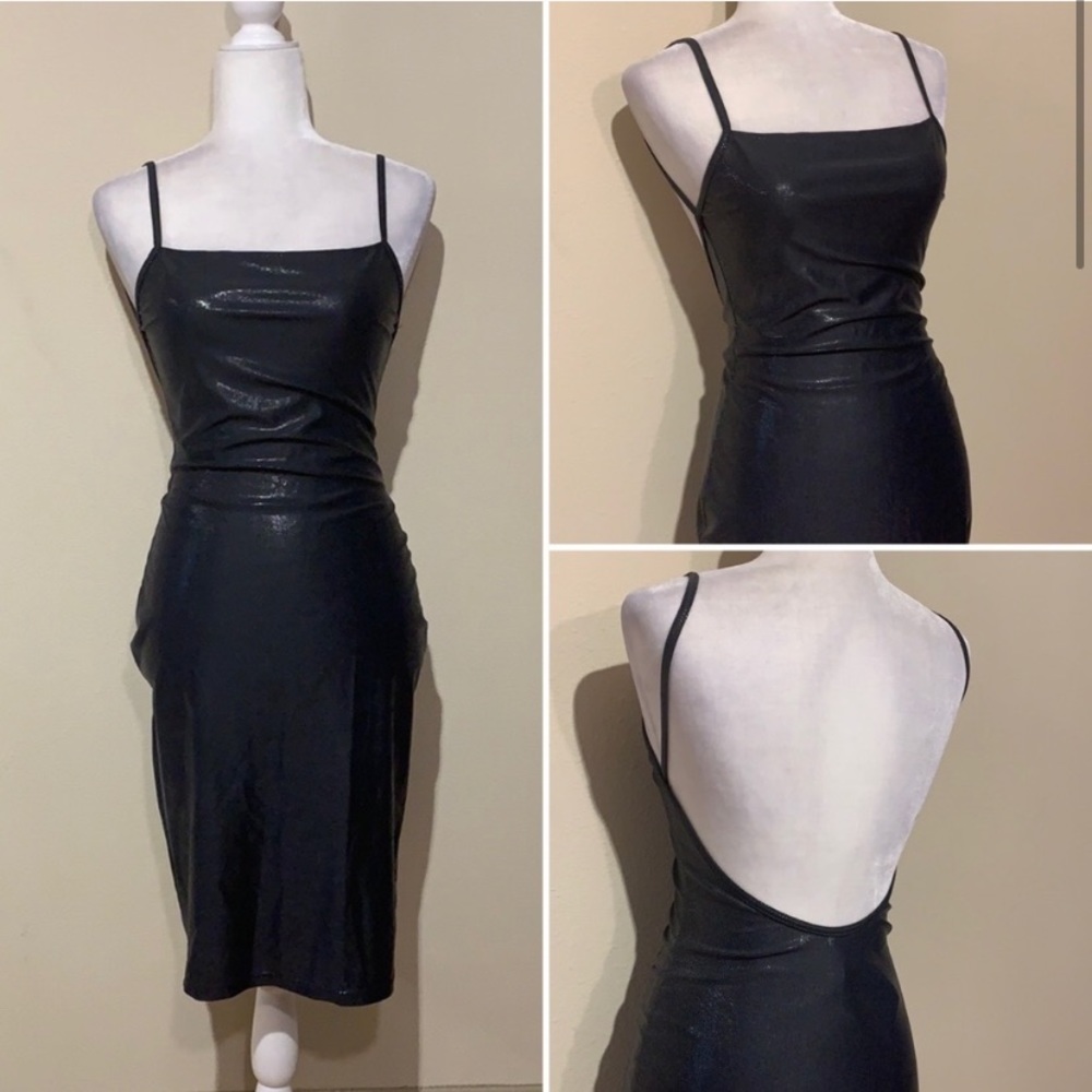 Herve Leger Black Metallic Shimmer Body-con Dress